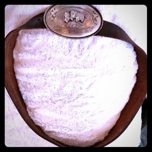 💜Leather belt sterling buckle